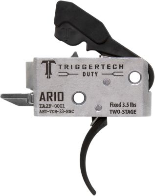TriggerTech Duty Two-Stage Curved Trigger for AR-10, 3.50 lb. Draw, Stainless Steel