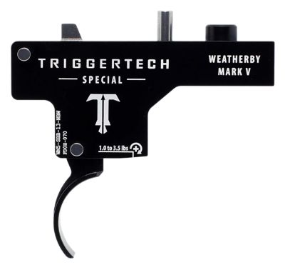 TriggerTech Special Single-Stage Curved Trigger for Weatherby Mark V, 1-3.50 lb. Draw, Black PVD, Aluminum w/Stainless Steel