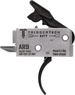 TriggerTech Duty Two-Stage Curved Trigger for AR-9, 3.50 lb. Draw, Stainless Steel