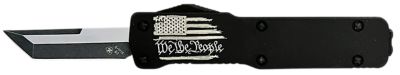 Templar Knife 1.85 in. California We The People Tanto Knife, Black Oxide Stonewashed Powder-Coat Blade, Black Aluminum Handle