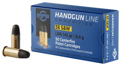 PPU .38 Special 145-Grain Lead Round Nose Handgun Ammunition, 50 Rounds