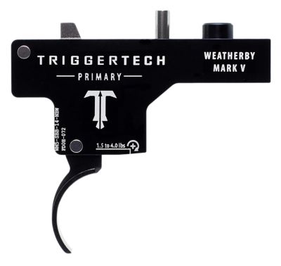 TriggerTech Primary Single-Stage Curved Trigger for Weatherby Mark V 1996 Models and Newer, 1.50-4 lb. Draw, Black PVD