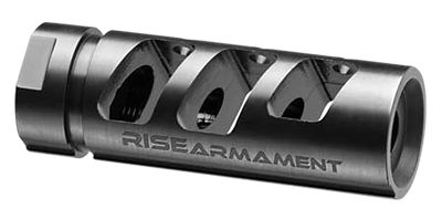 Rise Armament RA-701 Compensator for AR-Platform, 5.56x45mm NATO, 1/2 in. x 28 Thread, 2.50 in. OAL, Nitride, Stainless