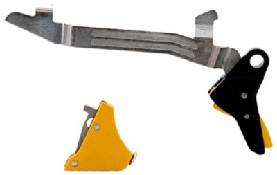 Timney Triggers Alpha Competition Straight Trigger for Glock Gen5/Glock 44, 9mm Luger/40 S&W/22 LR, Gold, Nickel/Aluminum