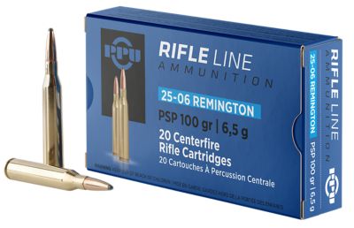 PPU Standard .25-06 Remington 100-Grain Pointed Soft Point Rifle Ammunition, 20 Rounds