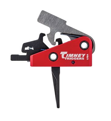 Timney Triggers Targa Two-Stage Straight Short Trigger for AR-Platform, 2 lb. Draw, Black/Red