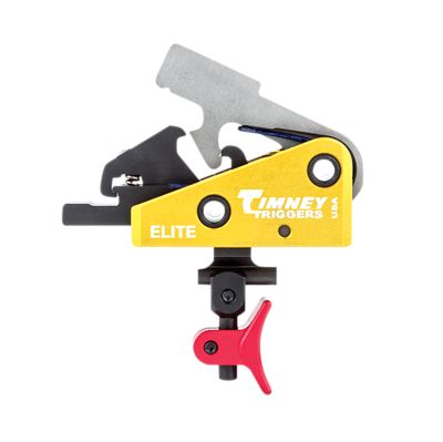 Timney Triggers Calvin Elite Trigger for AR-Platform, 1.50-2 lb. Draw, Black/Gold, Steel w/Aluminum Housing