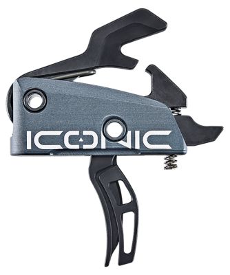 Rise Armament Iconic Two-Stage Curved Trigger for AR-15/AR-10, 2 lb. Draw, Graphite Gray