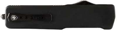 Templar Knife 1.90 in. Excalibur Money Clip OTF Dagger, Black Oxide Stonewashed Powder-Coat Steel Blade, Black Anodized Handle