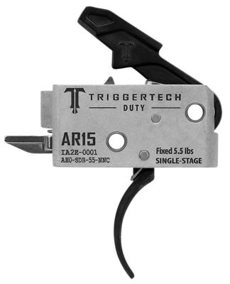TriggerTech Duty Mil-Spec Single-Stage Curved Trigger for AR-15, 5.5 lb. Draw, Black, Stainless Steel