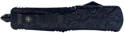 Templar Knife 3.5 in. Gen II Maiden Gloss Large OTF Dagger, Black Oxide Stonewashed 440C SS Blade, Black Gloss Aluminum Handle