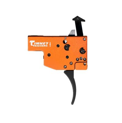 Timney Triggers Two-Stage Curved Trigger for Tikka T3, 8 oz./1 lb. Draw, Black/Orange, Steel w/Aluminum Housing