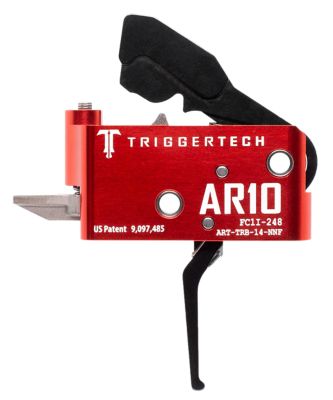 TriggerTech Diamond Straight Trigger for AR-10, Black/Red, Aluminum/Stainless Steel