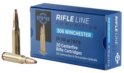 PPU Standard .308 Win 150-Grain Soft Point Rifle Ammunition, 20 Rounds