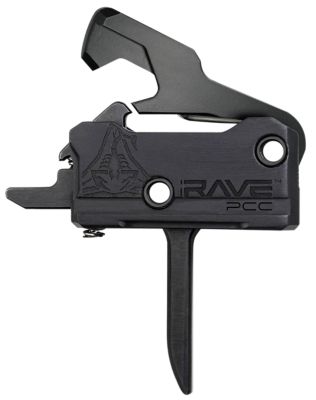 Rise Armament Rave Pistol Caliber Carbine Single-Stage Flat Trigger for AR-Platform, 3.50 lb. Draw, Black Nitride