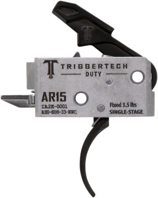 TriggerTech Duty Single-Stage Curved Trigger for AR-15, 3.50 lb. Draw, Stainless Steel