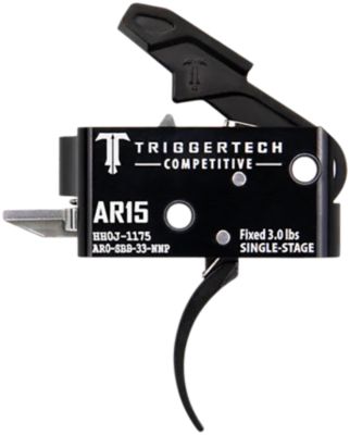 TriggerTech Competitive Single-Stage Pro Curved Trigger for AR-15, 3 lb. Draw, Fixed, Black