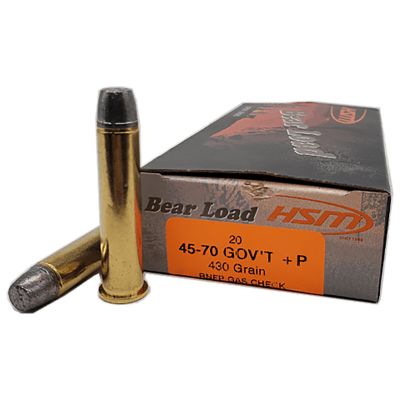 HSM Bear Load .45-70 Government 430-Grain Round Nose Flat Point Rifle Ammunition, 20 Rounds