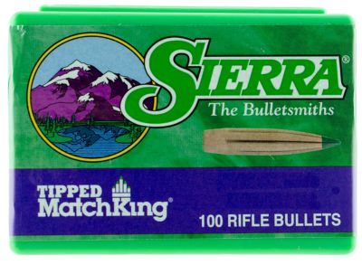 Sierra 6.5 Creedmoor 130-Grain Tipped MatchKing Reloading Rifle Bullets, 100 Rounds