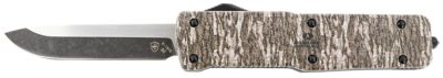 Templar Knife 3.55 in. Premium Weighted Large OTF Drop Point Folding Knife, Black Oxide D2 Steel Blade, Mossy Oak Alloy Handle