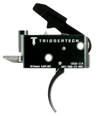 TriggerTech Adaptable Primary Traditional Curved Trigger for AR-15, 2.50-5 lb. Draw, Right, Black, Aluminum