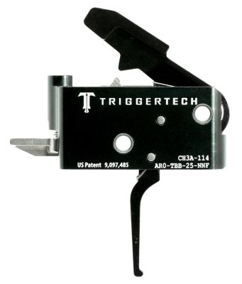 TriggerTech Adaptable Primary Two-Stage Flat Trigger for AR-15, 2.50-5 lb. Draw, Black, Aluminum