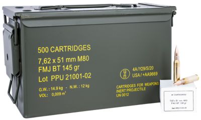 PPU Rangemaster 7.62x51mm NATO 145-Grain Full Metal Jacket Boat Tail Rifle Ammunition, 500 Rounds