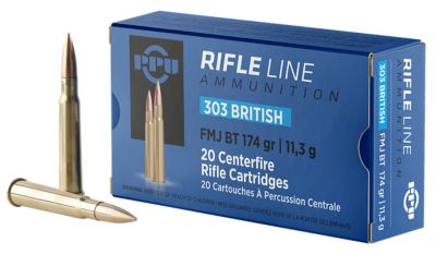 PPU Standard .303 British 174-Grain Full Metal Jacket Boat Tail Rifle Ammunition, 20 Rounds