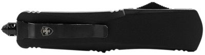 Templar Knife 3.5 in. Gen II Slim OTF Dagger, Black Oxide Stonewashed 440C SS Blade, Black Aluminum//Rubber Handle