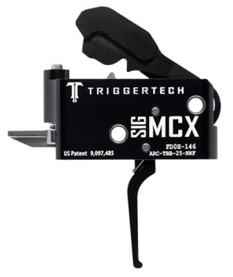 TriggerTech Adaptable Two-Stage Flat Trigger for Sig MCX, 2.50-5 lb. Draw, Black PVD, Aluminum