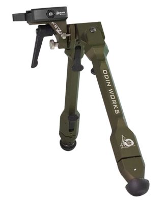Odin Works 5 to 14.5 in. 6061 Aluminum/303 Stainless Steel Precision Shooting Bipod for Arca, Ranger Green