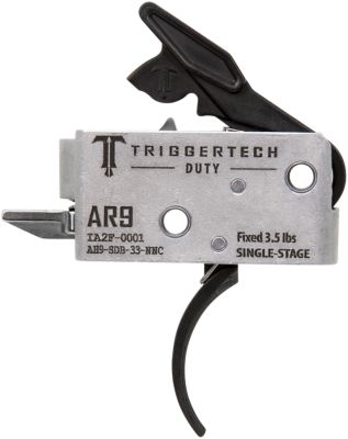 TriggerTech Duty Single-Stage Curved Trigger for AR-9, 3.50 lb. Draw, Stainless Steel