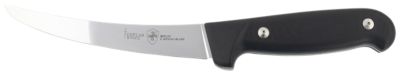 Templar Knife 6 in. Boning Fixed Blade Knife, Plain Damasteel Blade, Black G10 Handle