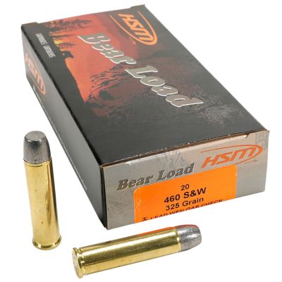 HSM Bear Load .460 S&W Magnum 325-Grain Wide Flat Nose Handgun Ammunition, 20 Rounds
