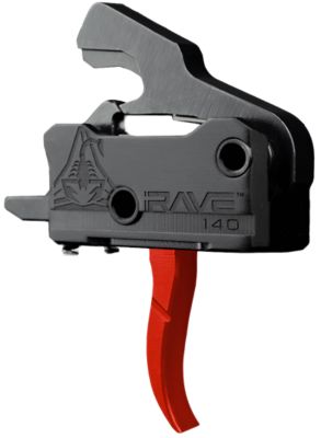 Rise Armament RA-140 Super Sporting Curved Trigger, Black/Red, Anodized, Aluminum/Steel