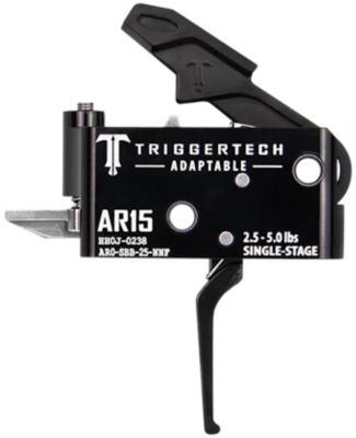 TriggerTech Adaptable Single-Stage Flat Trigger for AR-15, 2.5-5.0 lb. Draw, Adjustable, Black