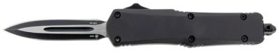 Templar Knife 2.69 in. Gen II Small OTF Dagger, Black Oxide Stonewashed 440C SS Blade, Black Aluminum/Rubber Handle
