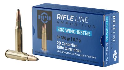 PPU Standard .308 Win 180-Grain Soft Point Rifle Ammunition, 20 Rounds