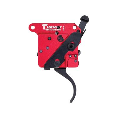 Timney Triggers Two-Stage Curved Trigger for Remington 700, 1-1.50 lb. Draw, Right, Black/Red, Steel w/Aluminum Housing