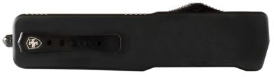Templar Knife 3 in. Premium LW Slim OTF Drop Point Folding Knife, Black Oxide Stonewashed D2 Steel Blade, Black Aluminum Handle