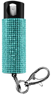 Skyline USA Bling-It-On 18% OC/UV Dye Pepper Spray with Keychain, 16 ft. Range, 0.50 oz., Teal