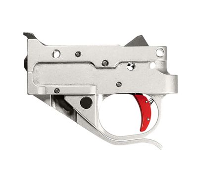 Timney Triggers Replacement Trigger Single-Stage Curved Trigger for Ruger 10/22, 2.75 lb. Draw, Silver/Red, Steel w/Aluminum