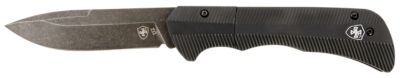Templar Knife 3.50 in. Auto Assist Drop Point Folding Knife, Black Oxide Stonewashed D2 Steel Blade, 4.25 in. Aluminum Handle