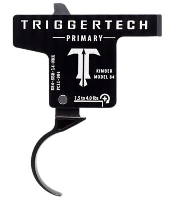 TriggerTech Primary Single-Stage Curved Trigger for Kimber M84, 1.50-4 lb. Draw, Black PVD, Aluminum w/Stainless Steel