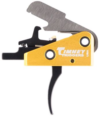 Timney Triggers Competition Single-Stage Curved Trigger for AR-15, 3 lb. Draw, Black/Gold