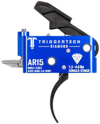 TriggerTech Diamond Single-Stage Pro Curved Trigger for AR-15, 1.5-4.0 lb. Draw, Adjustable, Black PVD