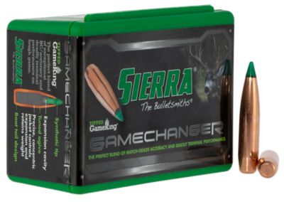 Sierra Tipped GameKing 7mm 165-Grain Hollow Point Boat Tail Reloading Rifle Bullets, 50 Rounds