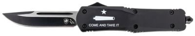 Templar Knife 3.5 in. Gen II Come And Take It Large OTF Drop Point Folding Knife, Black SS Blade, Black Aluminum Handle