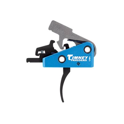 Timney Triggers Targa Two-Stage Curved Long Trigger for AR-Platform, 2 lb. Draw, Black/Blue, Steel w/Aluminum Housing