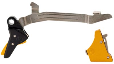 Timney Triggers Alpha Competition Straight Trigger for Glock Gen3-4, 45 ACP/10mm Auto, Gold, Nickel/Aluminum